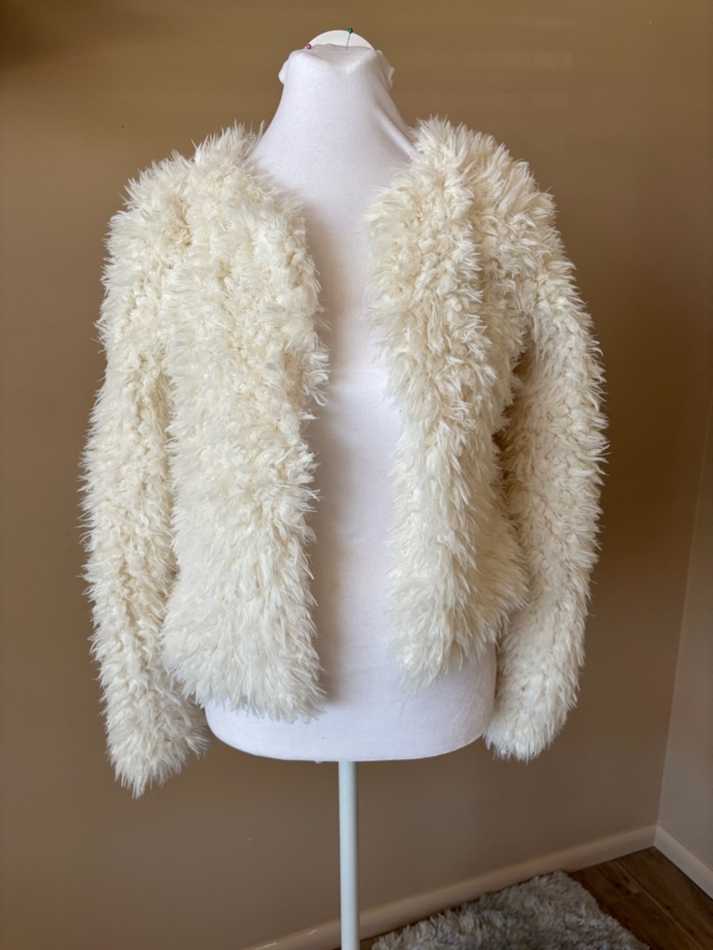 Xhilaration Cream Faux Fur Teddy Jacket